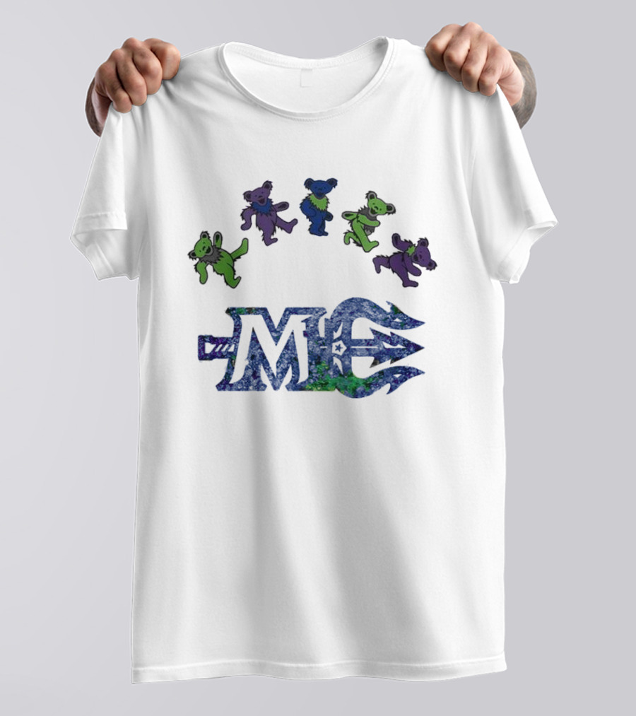 Maine Mariners Grateful Dead Night 2025 Dancing Bears Emblem T-Shirt