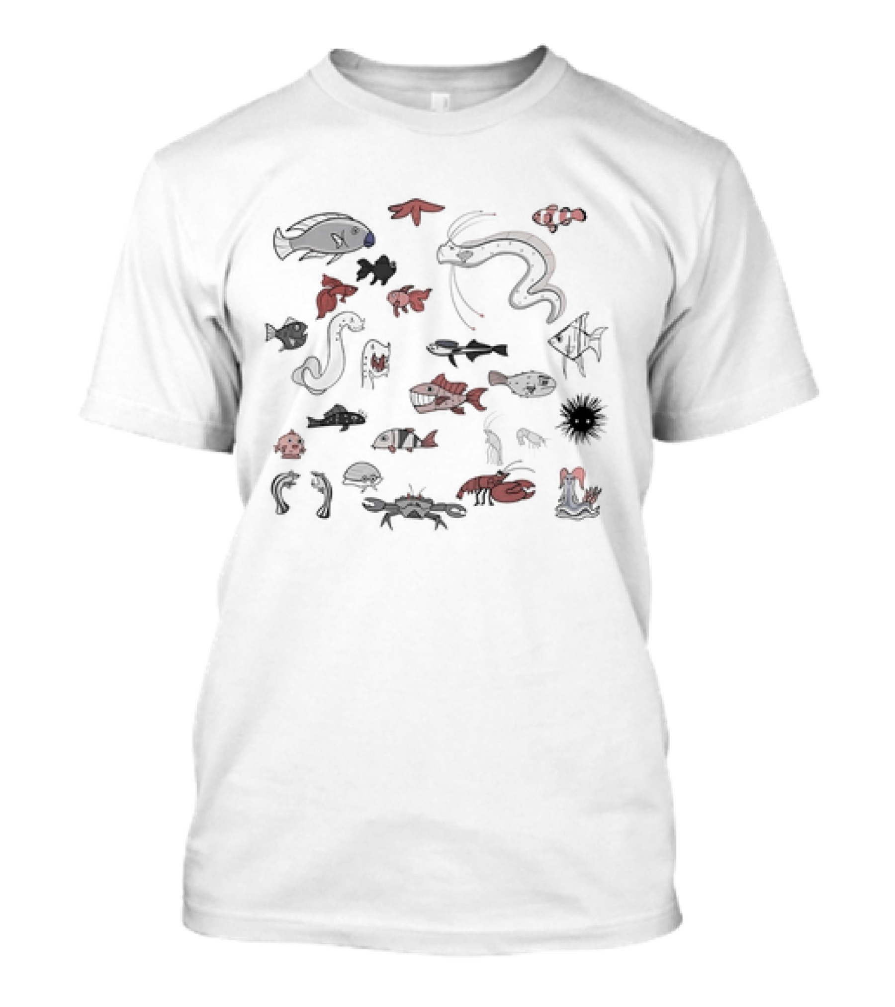 Marine Life Crustaceans And Fish Collection T-Shirt
