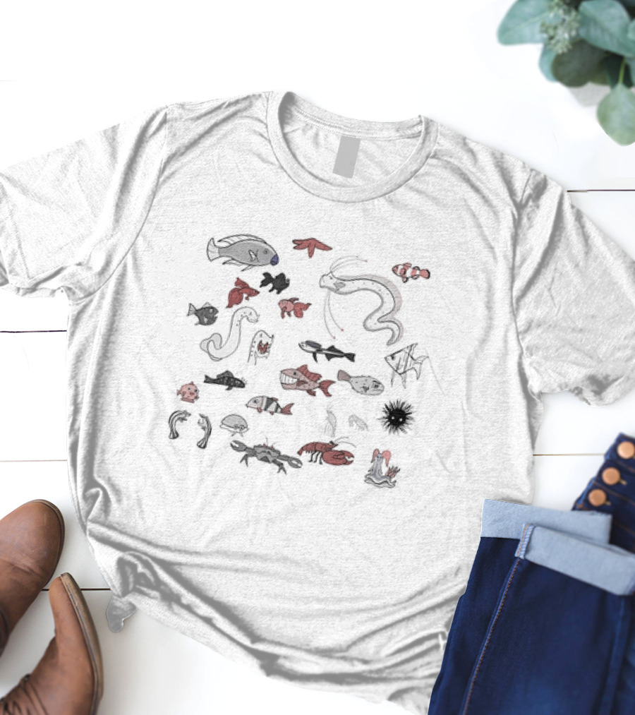 Marine Life Crustaceans And Fish Collection T-Shirt