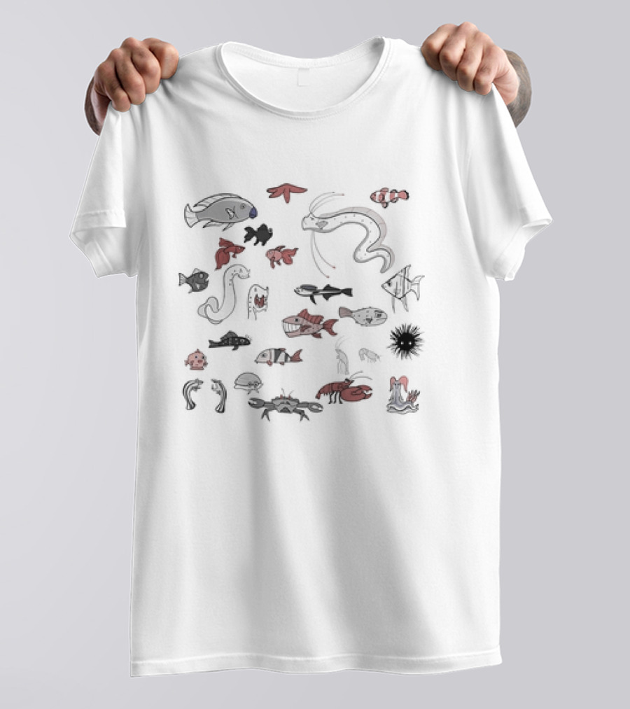Marine Life Crustaceans And Fish Collection T-Shirt