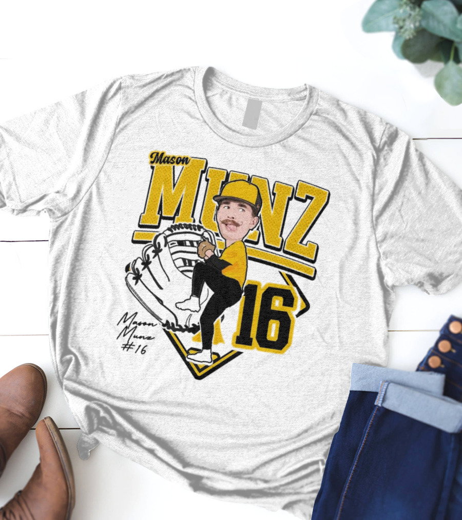 Mason Munz Baseball 2025 Player 16 Caricature T-Shirt