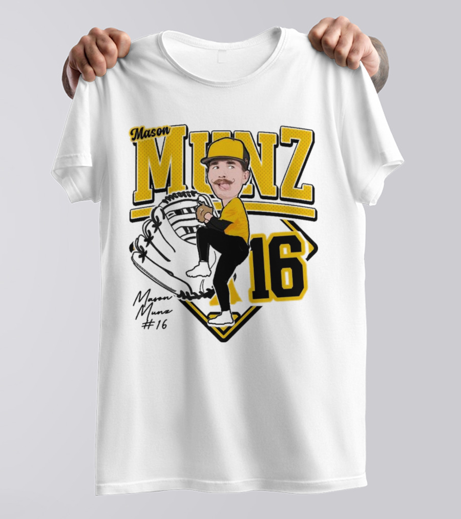 Mason Munz Baseball 2025 Player 16 Caricature T-Shirt
