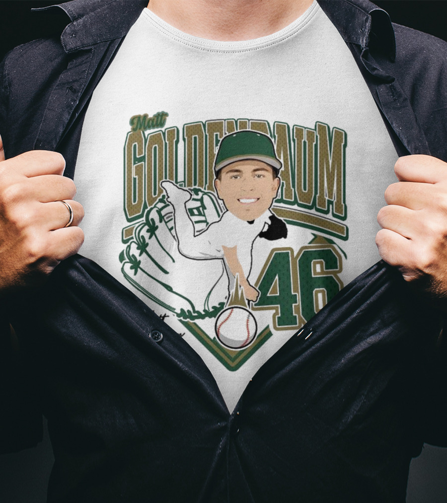 Matt Goldenbaum 46 Baseball Glove Illustration 2025 T-Shirt