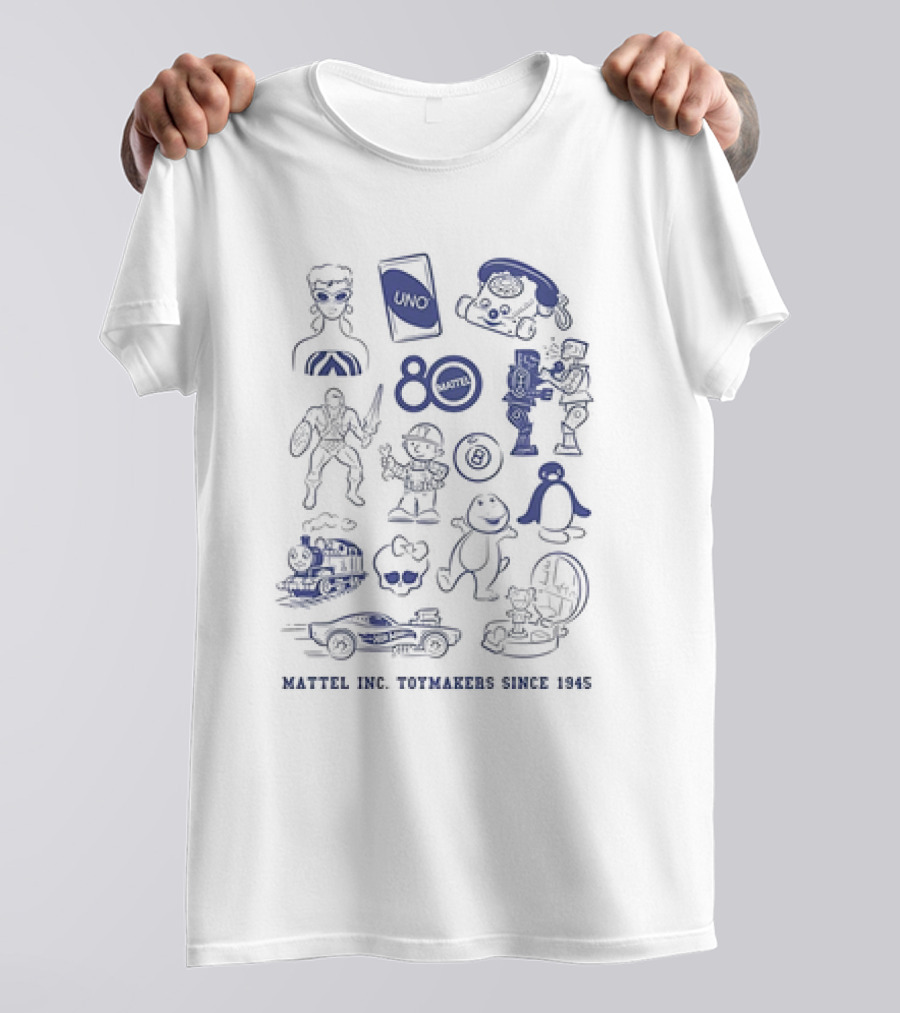 Masters Of The Universe UNO Barbie Hot Wheels Fisher Price Mattel Creations 80th Icons T-Shirt