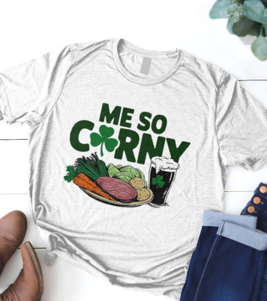 Me So Corny Corned Beef Cabbage St Patrick’s Day Shamrock Plate T-Shirt