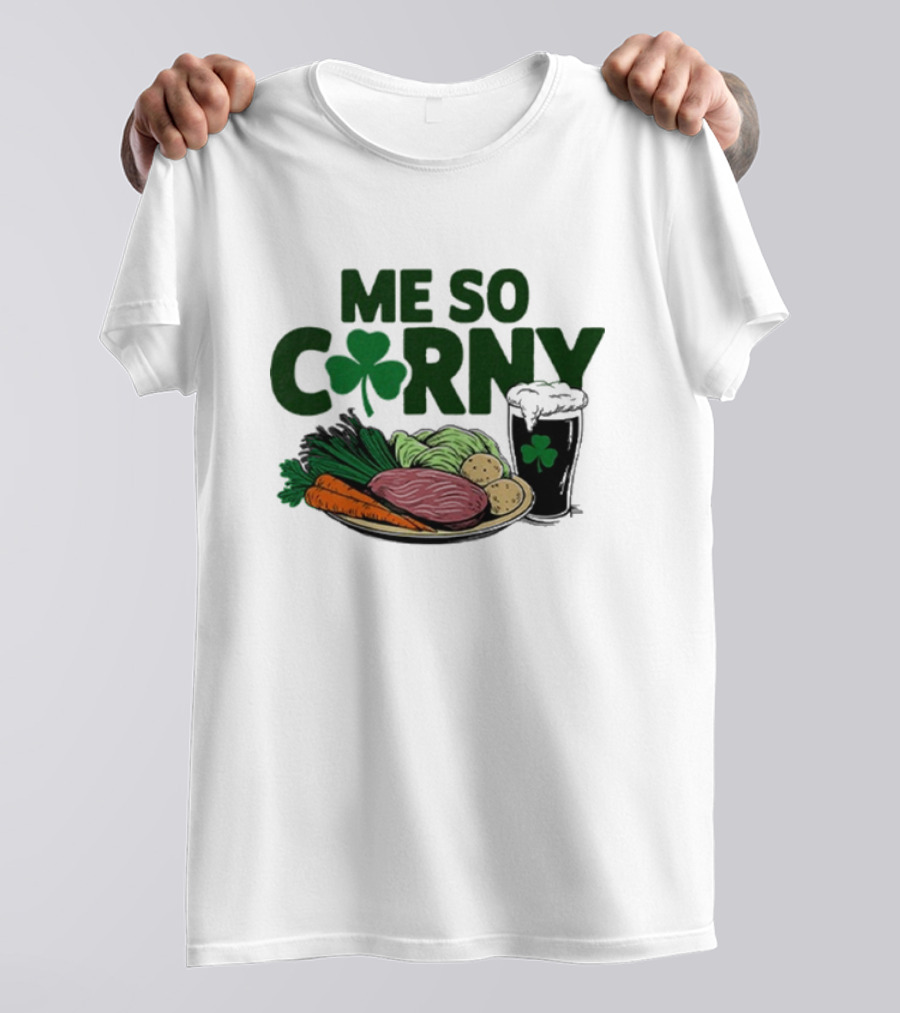 Me So Corny Corned Beef Cabbage St Patrick’s Day Shamrock Plate T-Shirt