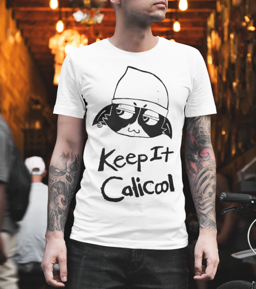 Meowskulls Keep It Calicool With Cool Cat In Beanie T-Shirt