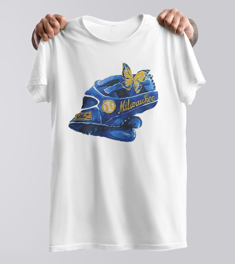 Milwaukee Brewers Hupy And Abraham Day Catcher's Mask With Butterfly And Key Symbols T-Shirt