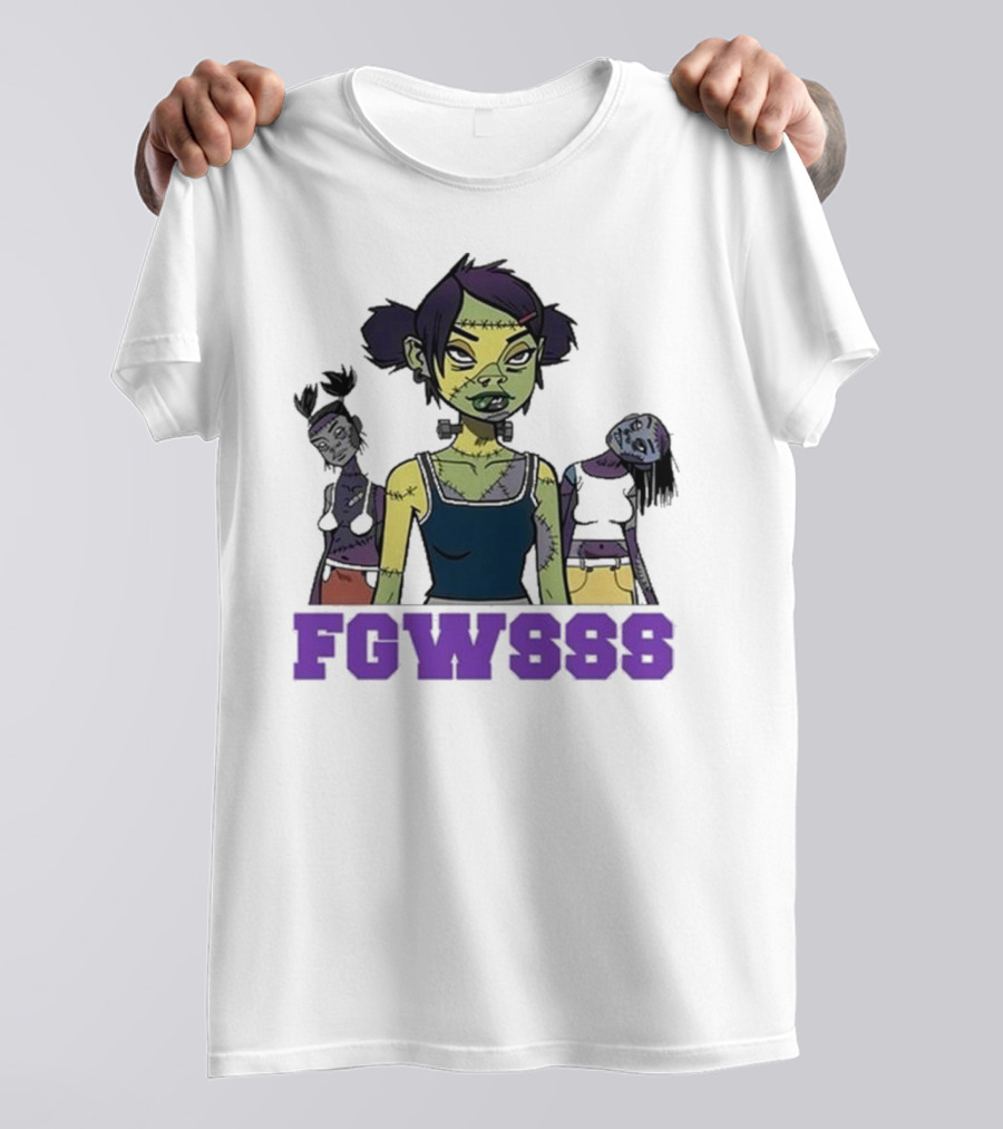 Mindless Self Indulgence FGWSSS Zombie Character With Purple Text T-Shirt