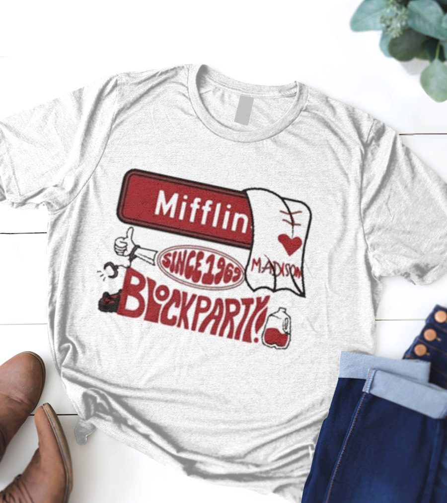 Mifflin Block Party Madison Since 1969 Heart Thumbs Up T-Shirt
