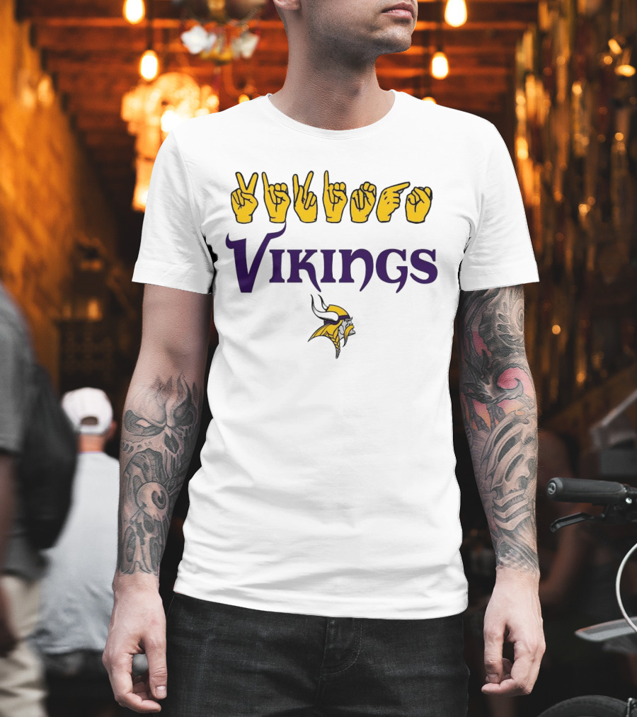 Minnesota Vikings NFL ASL Love Sign American Sign Language T-Shirt