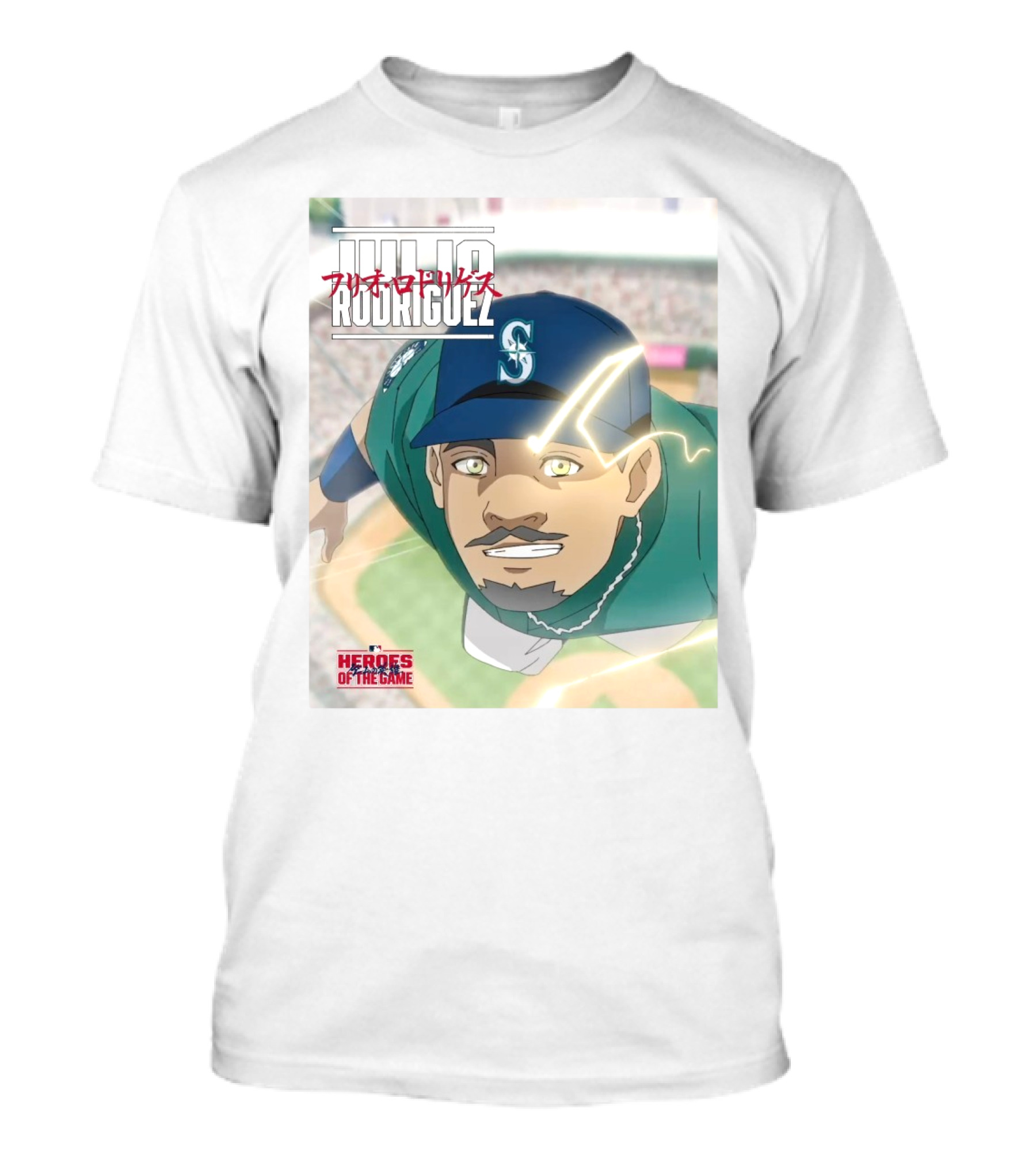 Seattle Mariners Julio Rodriguez Anime Heroes Of The Game MLB J-Rod T-Shirt