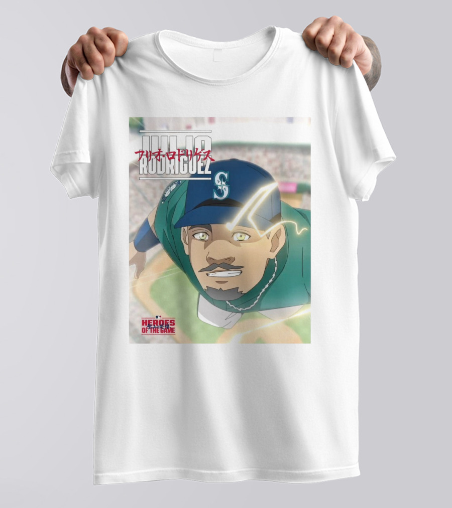 Seattle Mariners Julio Rodriguez Anime Heroes Of The Game MLB J-Rod T-Shirt