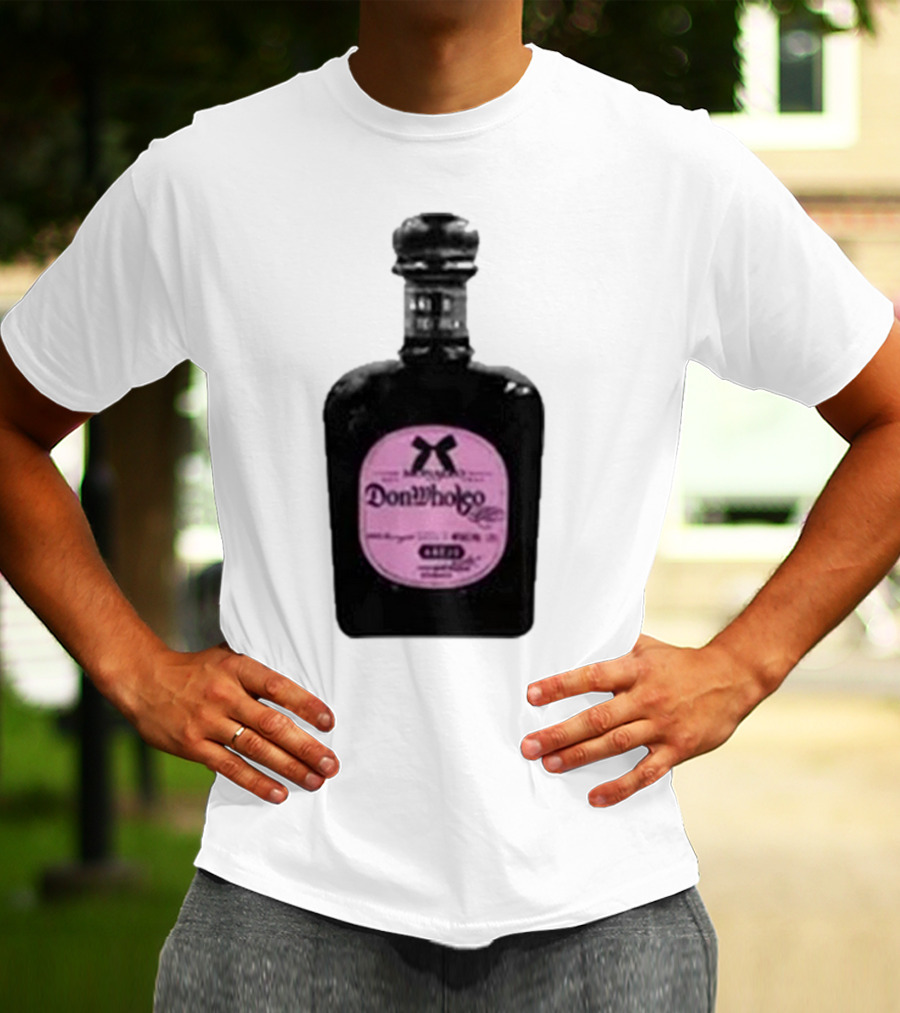 Monaleo Donwholeo Tequila Bottle Pink Label T-Shirt