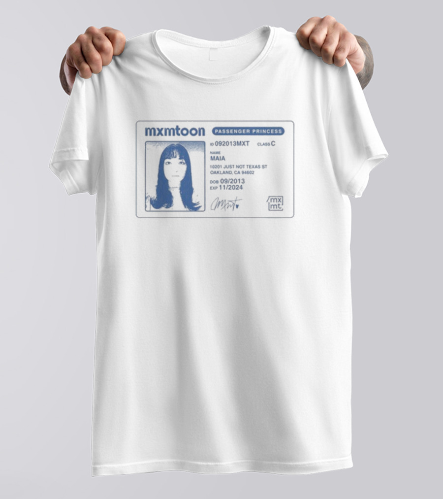 Mxmtoon License Passenger Princess Permit Identification T-Shirt