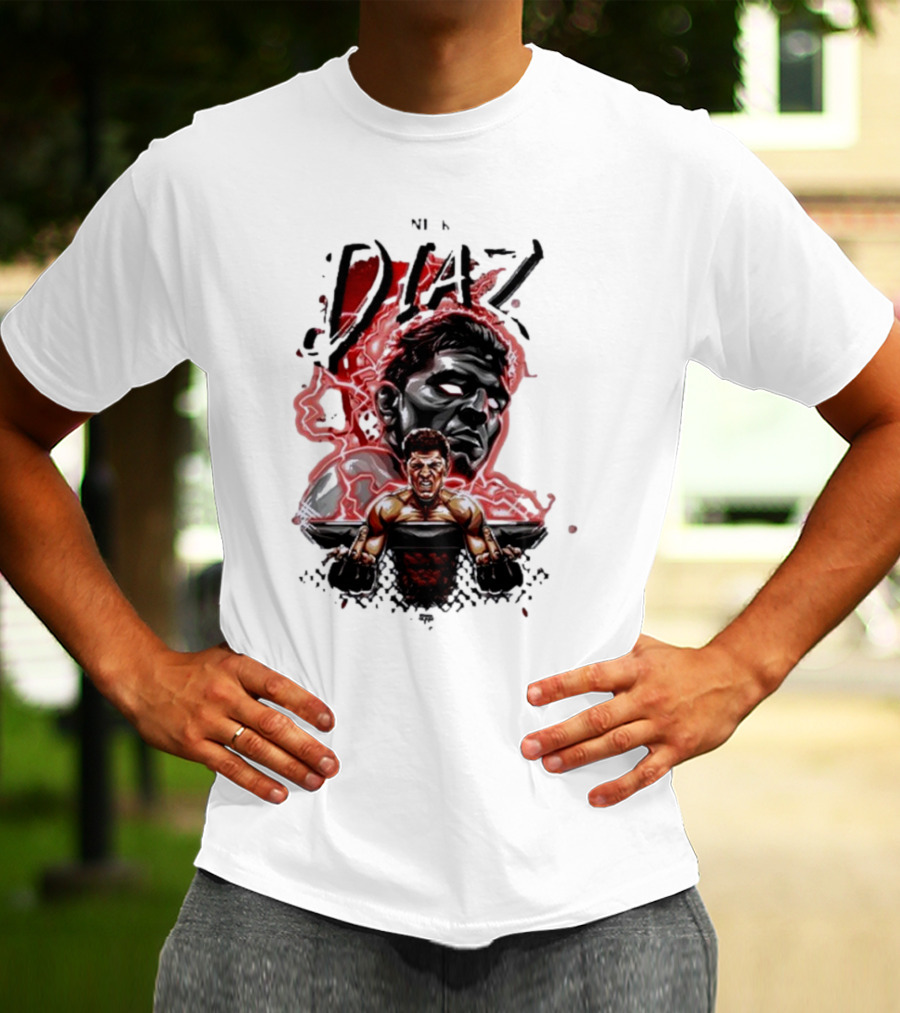 Nate Nick Diaz Electric Aura Fight Scene T-Shirt