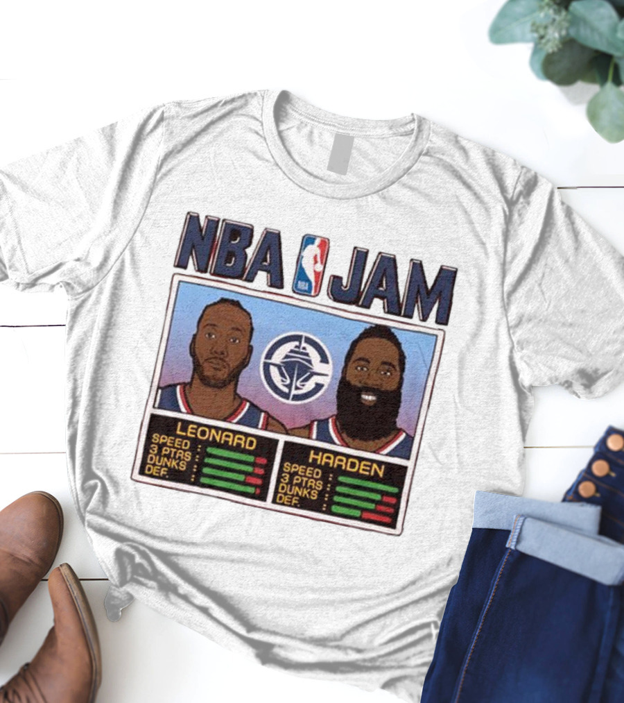 NBA Jam Leonard Harden Clippers Player Stats T-Shirt