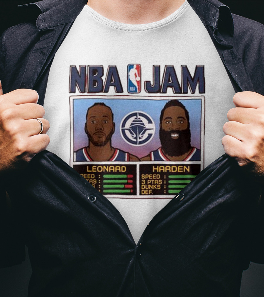 NBA Jam Leonard Harden Clippers Player Stats T-Shirt