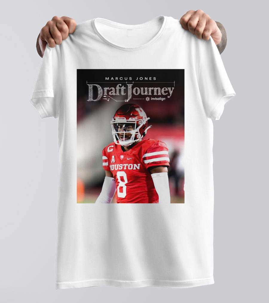 Marcus Jones New England Patriots NFL Draft Journey Houston Football T-Shirt