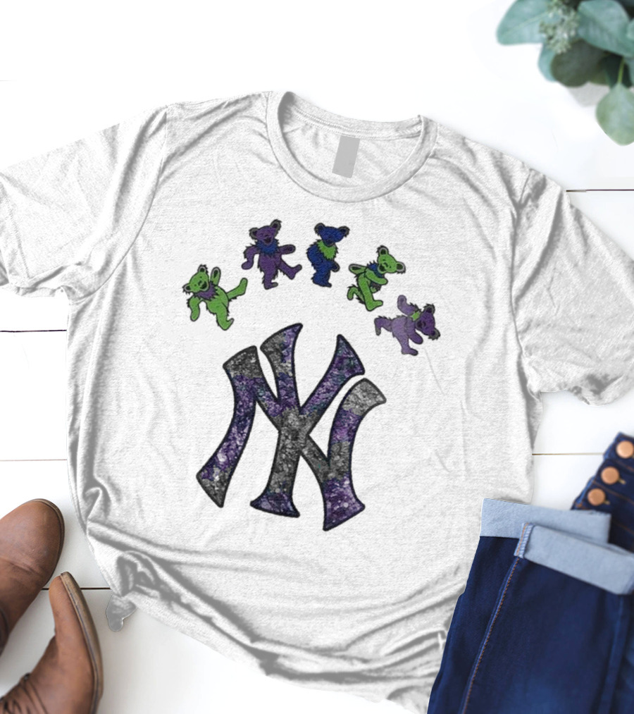 New York Yankees Grateful Dead Bears Night 2025 T-Shirt