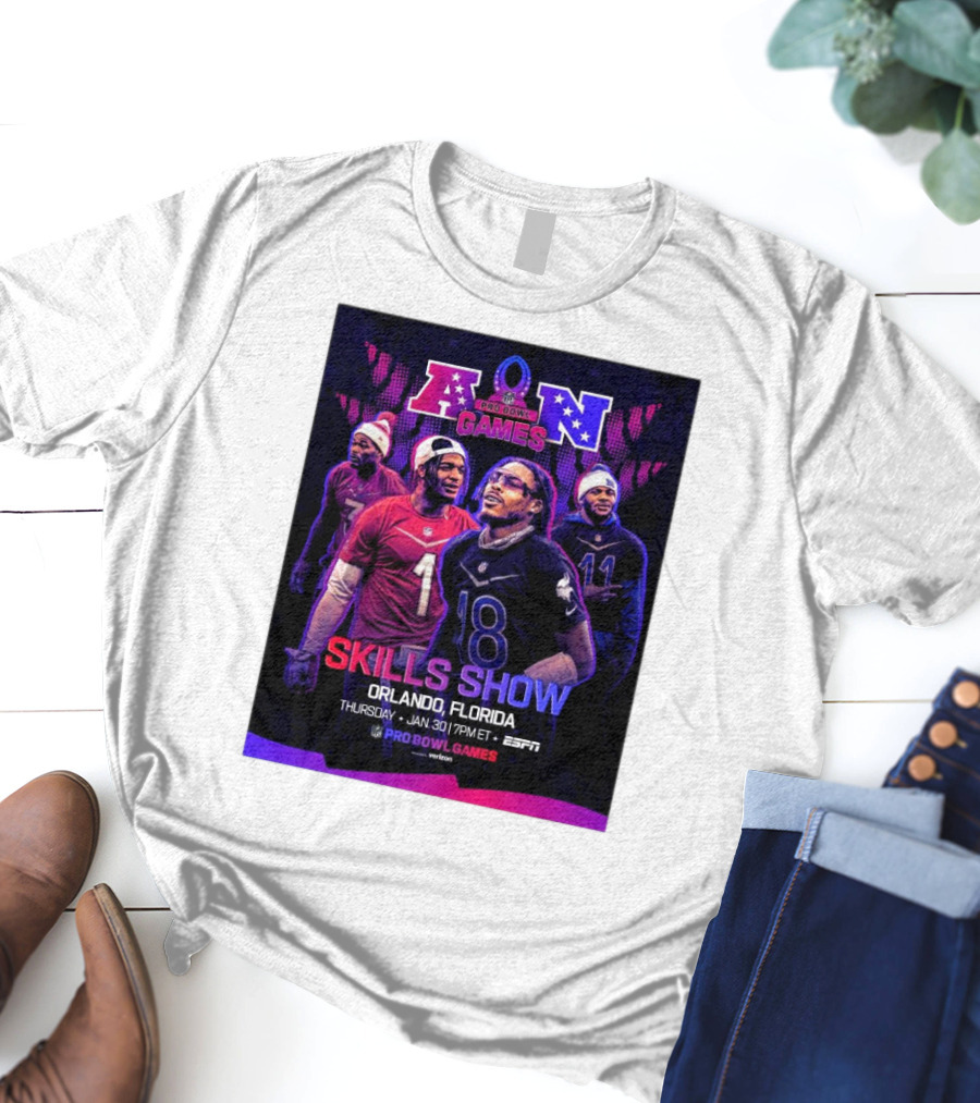 NFC And AFC NFL Pro Bowl Games 2025 Skills Show Orlando Florida January 30 ESPN T-Shirt