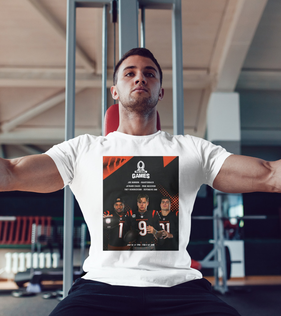 Pro Bowl Games 2025 Joe Burrow Ja’marr Chase Trey Hendrickson Jan 30 Feb 2 Bengals NFL T-Shirt