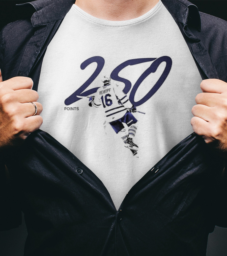 Carson Rehkopf Brampton Steelheads 250 Career Points Achievement T-Shirt