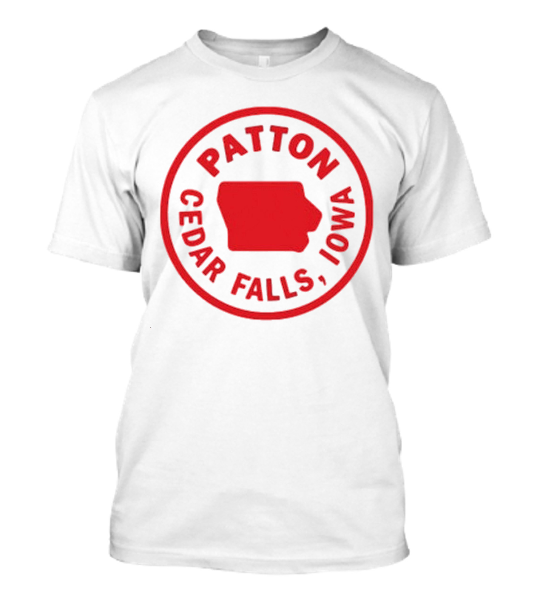 Patton Cedar Falls Iowa Map Circle T-Shirt