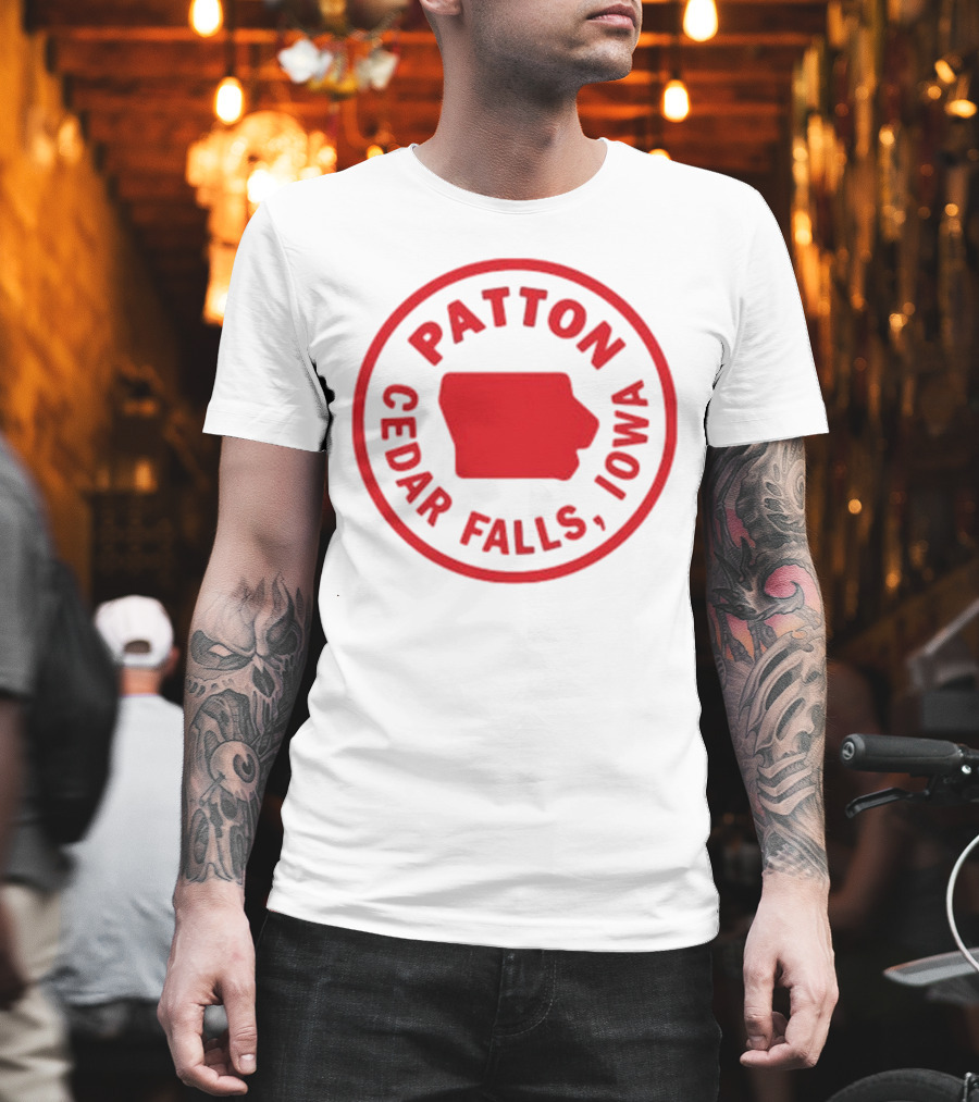 Patton Cedar Falls Iowa Map Circle T-Shirt