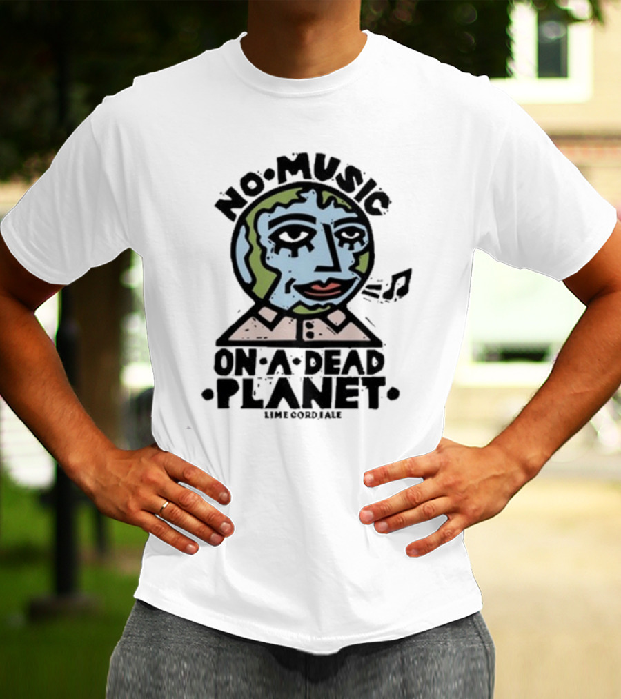 No Music On A Dead Planet Earth Head With Collar T-Shirt