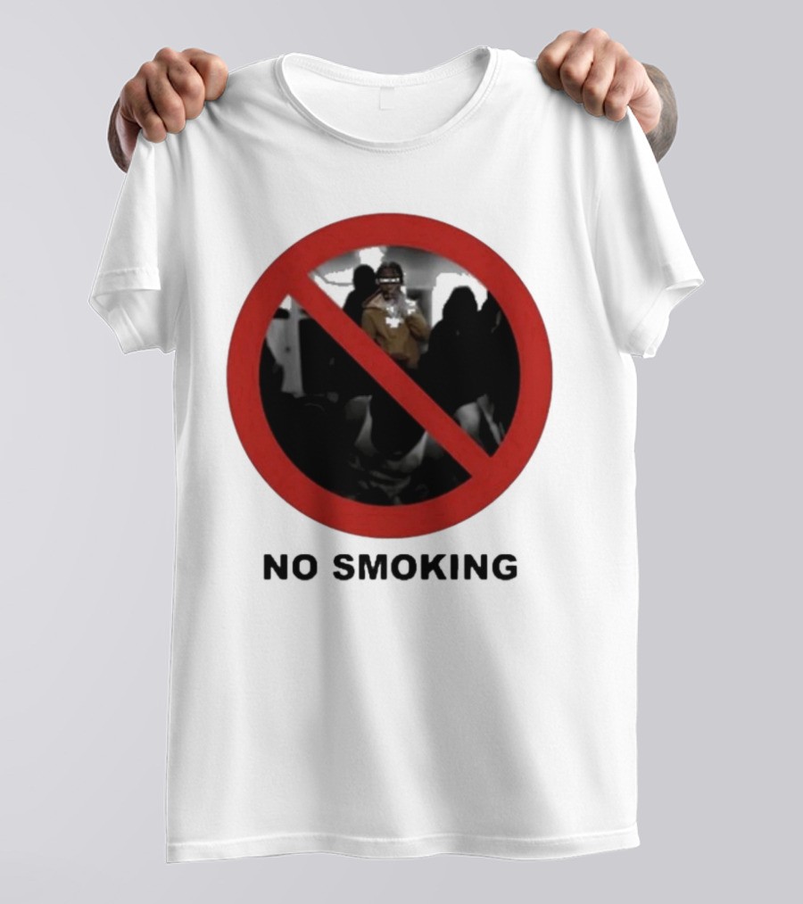 No Smoking Circle Icon With Anonymous Figure T-Shirt