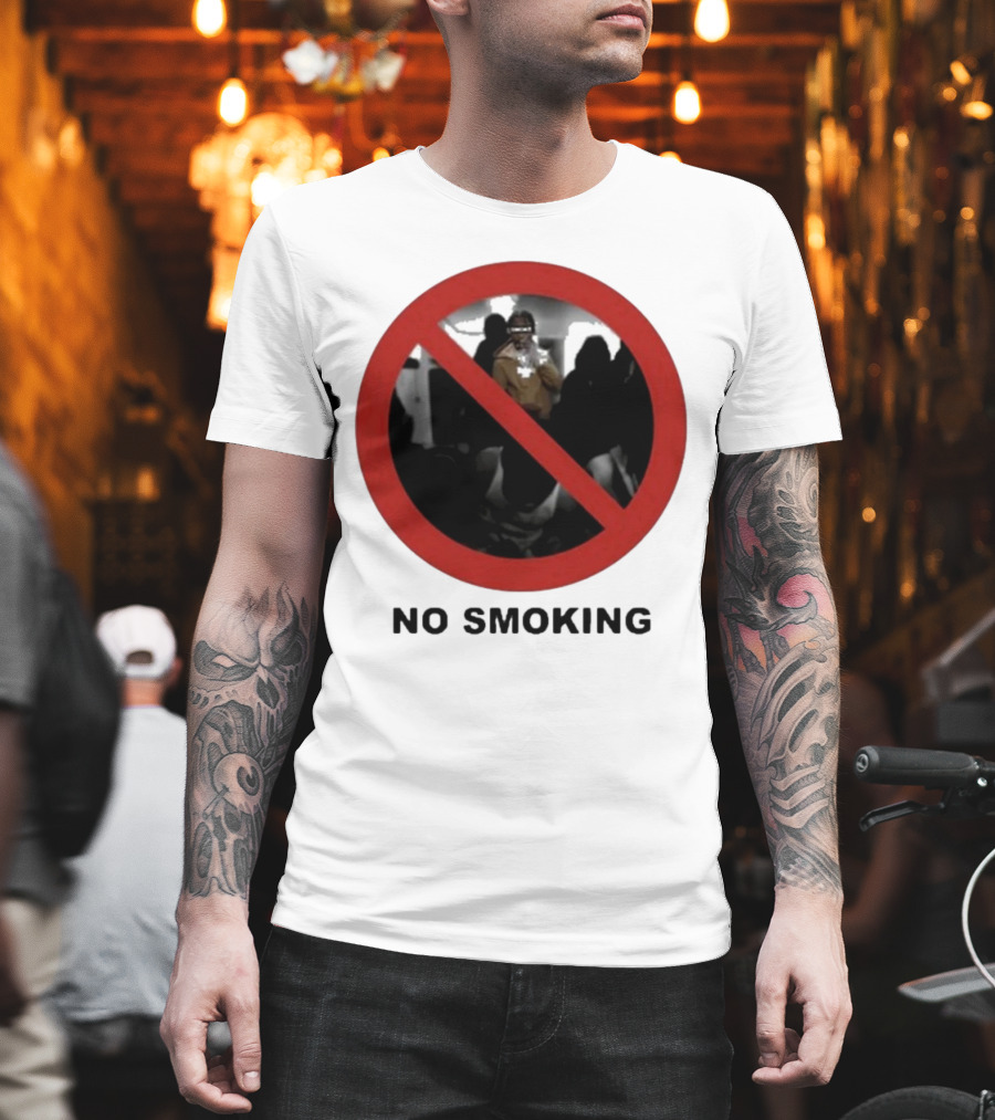 No Smoking Circle Icon With Anonymous Figure T-Shirt