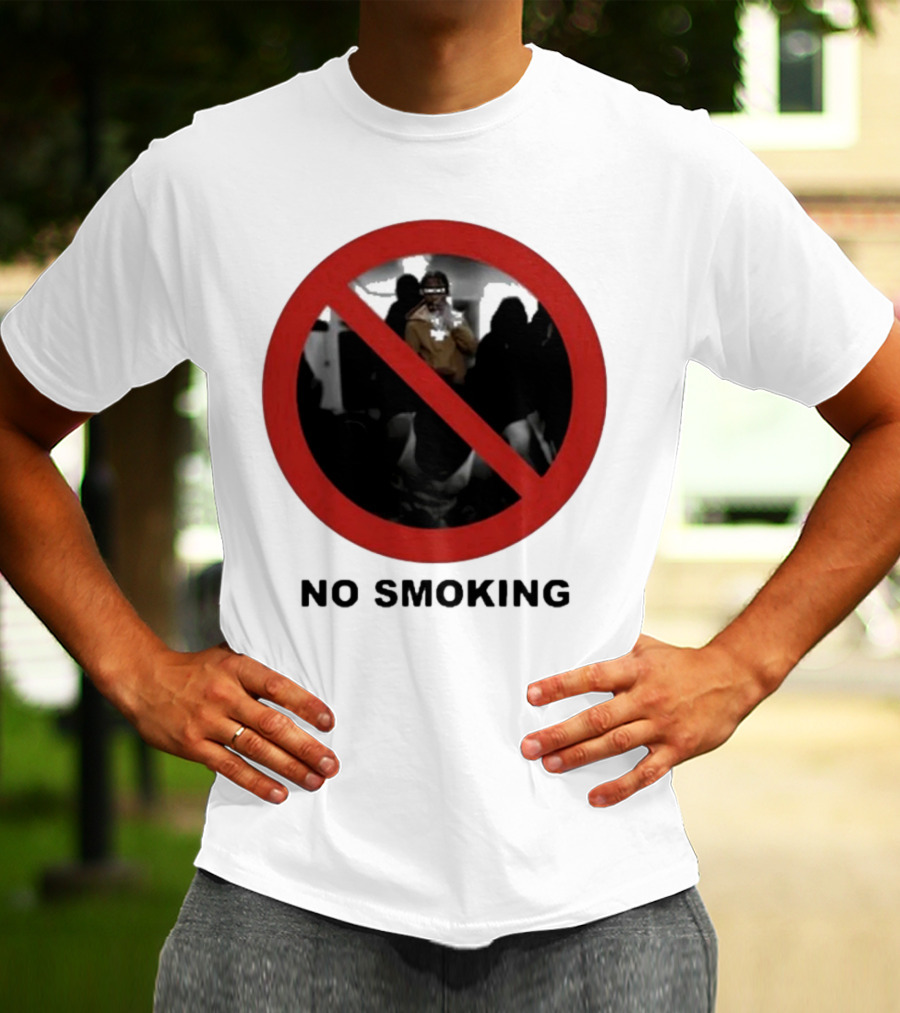 No Smoking Circle Icon With Anonymous Figure T-Shirt