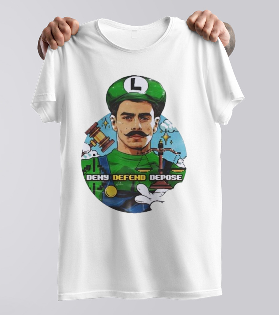 Nordacious Store Deny Defend Depose Mario Luigi Parody T-Shirt