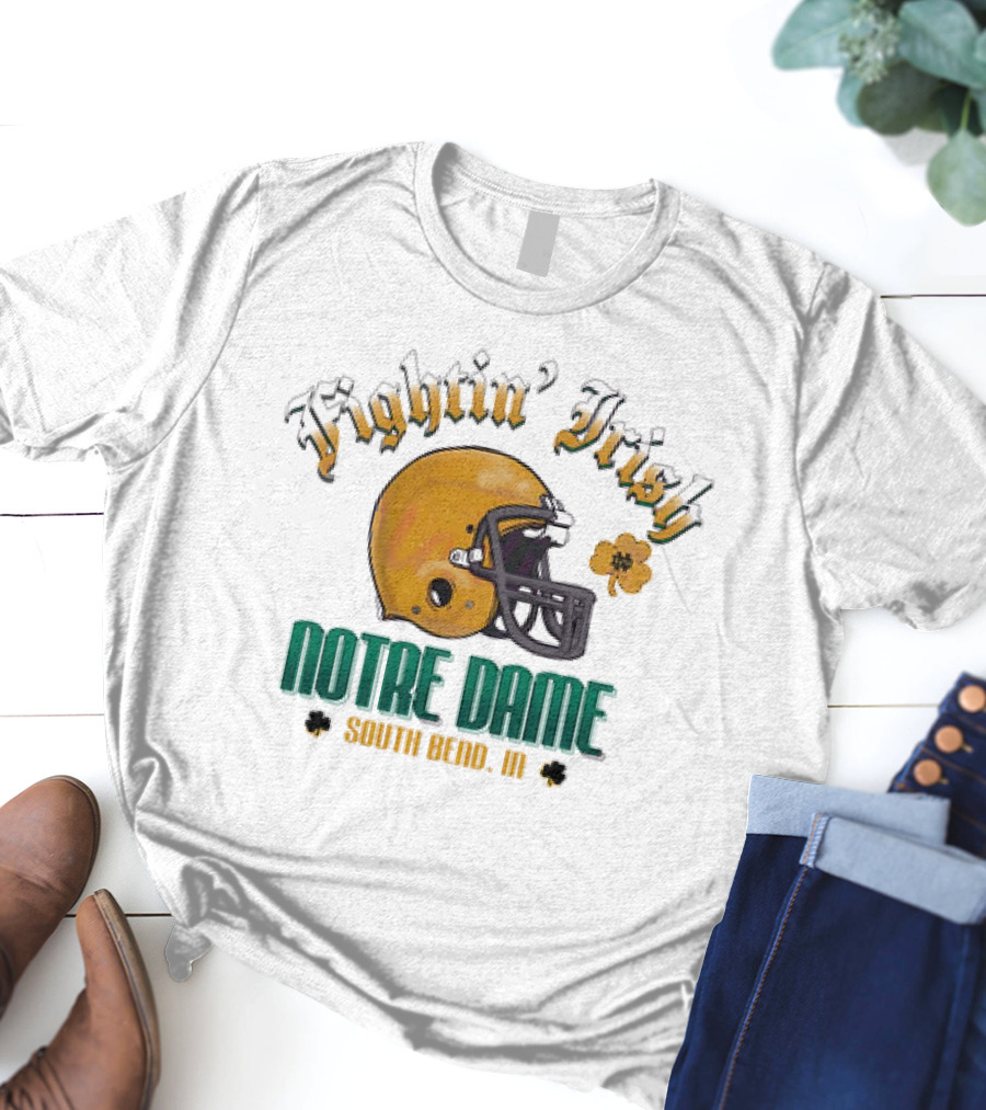 Fighting Irish Vintage Notre Dame Football South Bend IN Helmet Icon T-Shirt