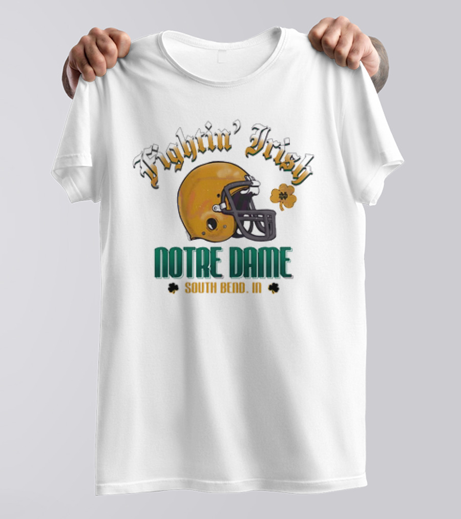 Fighting Irish Vintage Notre Dame Football South Bend IN Helmet Icon T-Shirt