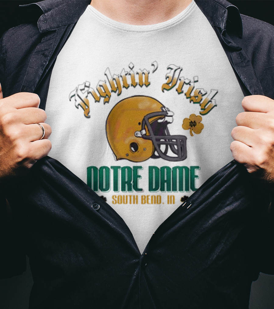 Fighting Irish Vintage Notre Dame Football South Bend IN Helmet Icon T-Shirt