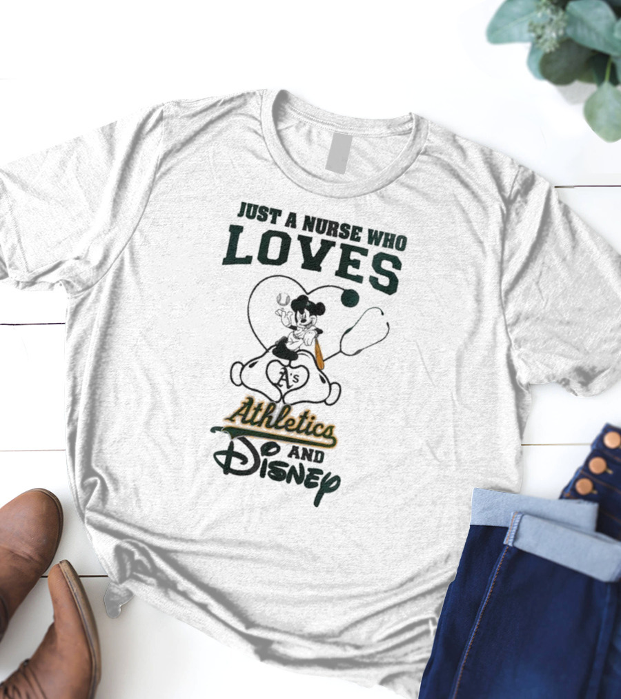 Oakland Athletics Disney Just A Nurse Who Loves Baseball 2025 T-Shirt