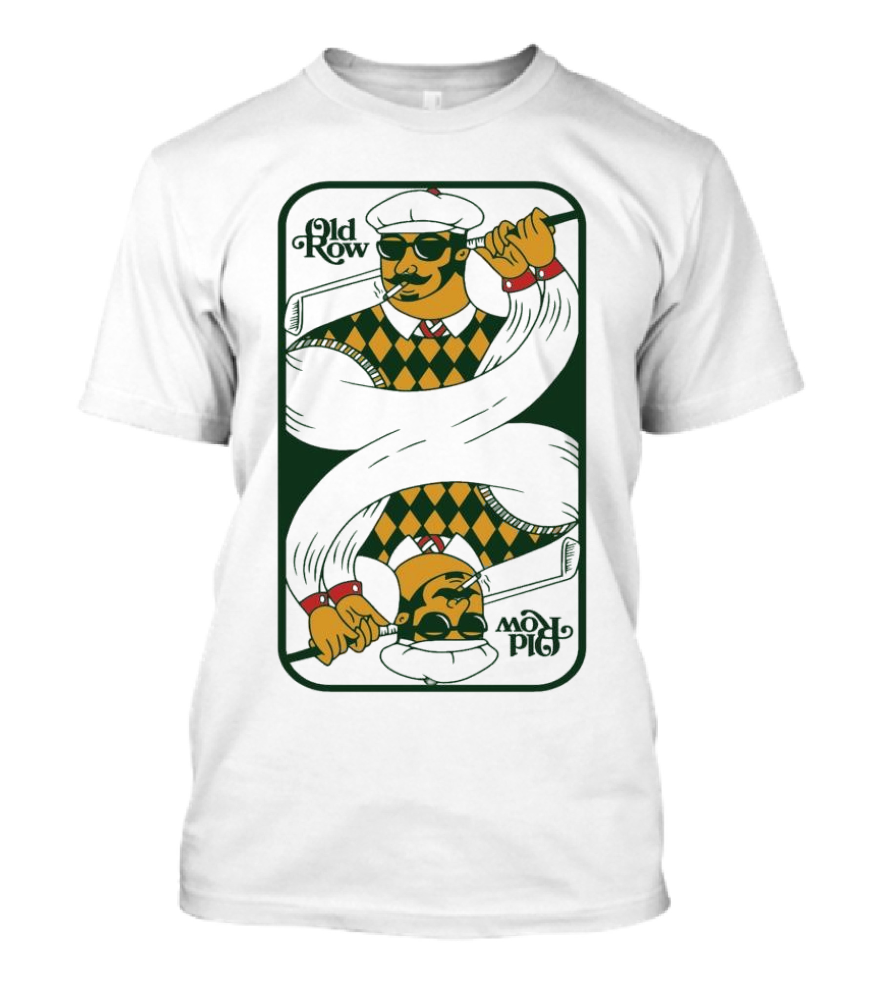 Old Row Golf Playing Card Ace Pipe Pattern T-Shirt
