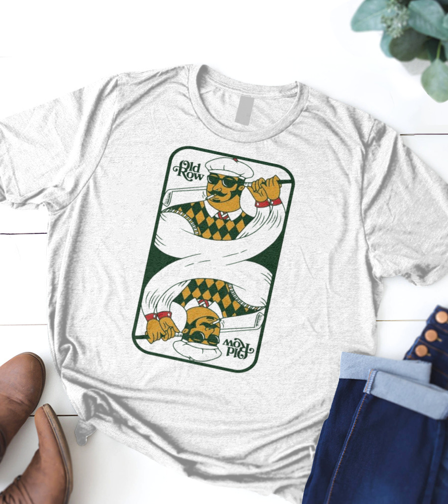 Old Row Golf Playing Card Ace Pipe Pattern T-Shirt