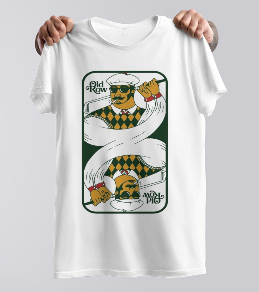 Old Row Golf Playing Card Ace Pipe Pattern T-Shirt