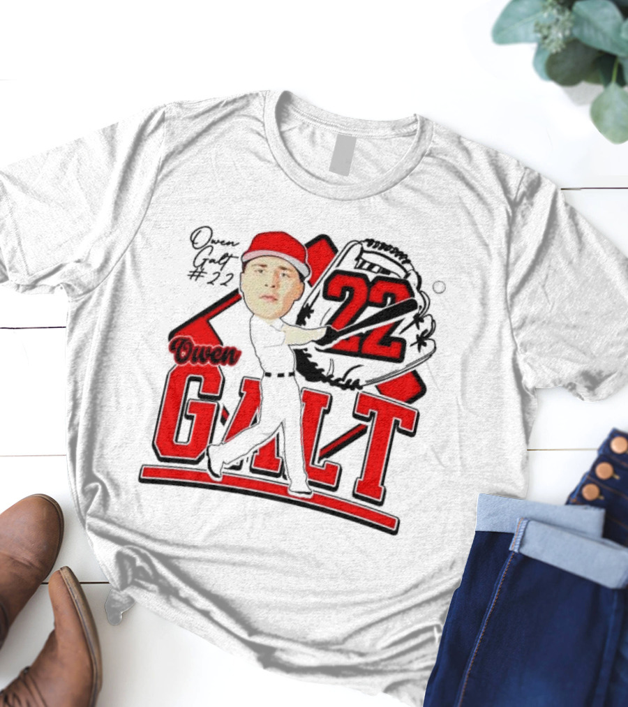 Owen Galt 22 Louisiana Ragin Cajuns Baseball Player Caricature T-Shirt