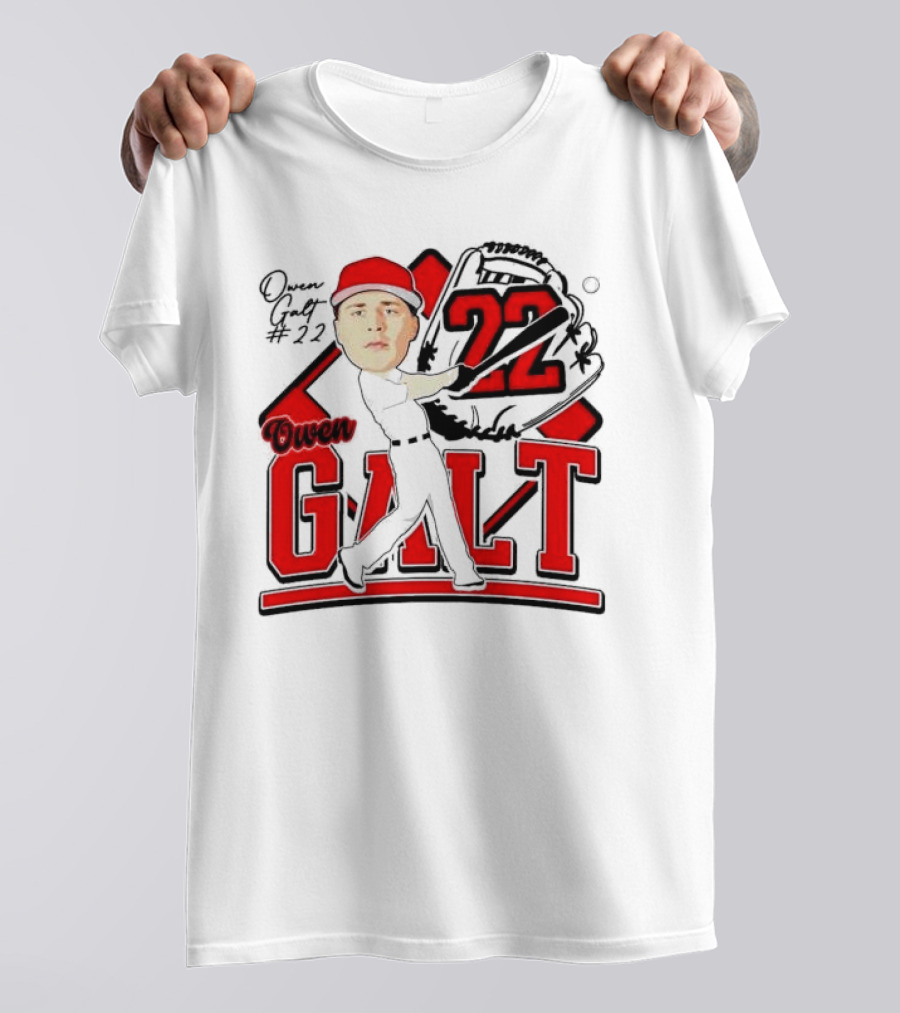Owen Galt 22 Louisiana Ragin Cajuns Baseball Player Caricature T-Shirt