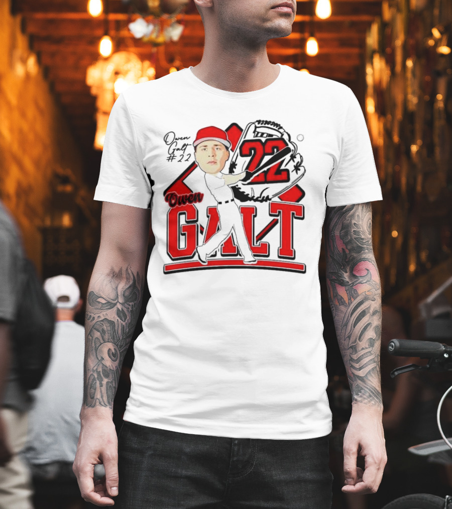 Owen Galt 22 Louisiana Ragin Cajuns Baseball Player Caricature T-Shirt