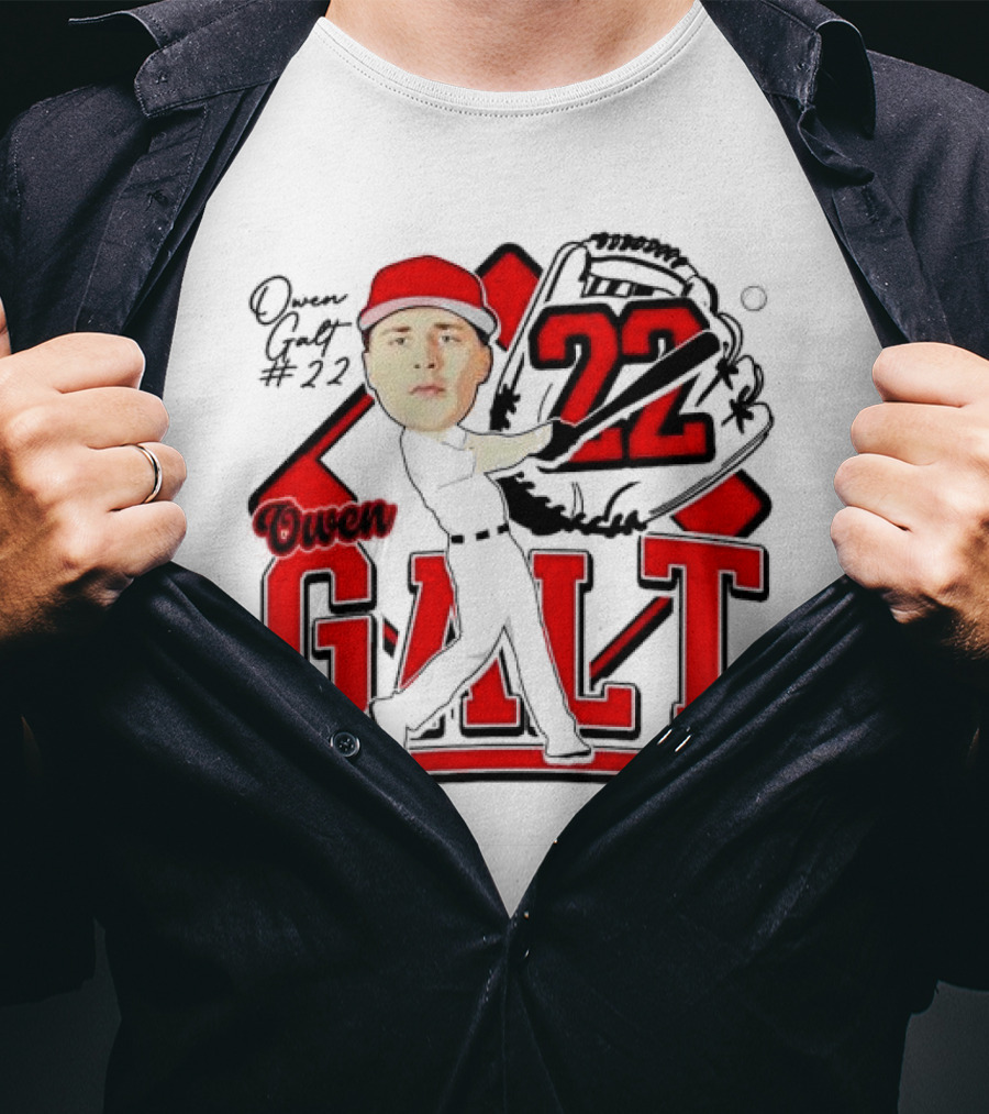 Owen Galt 22 Louisiana Ragin Cajuns Baseball Player Caricature T-Shirt