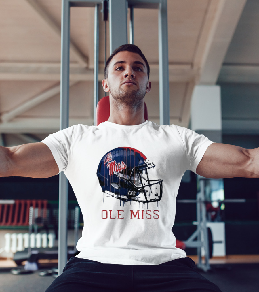 Ole Miss Dripping Football Helmet T-Shirt