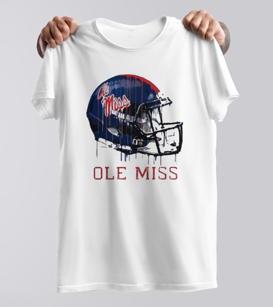 Ole Miss Dripping Football Helmet T-Shirt
