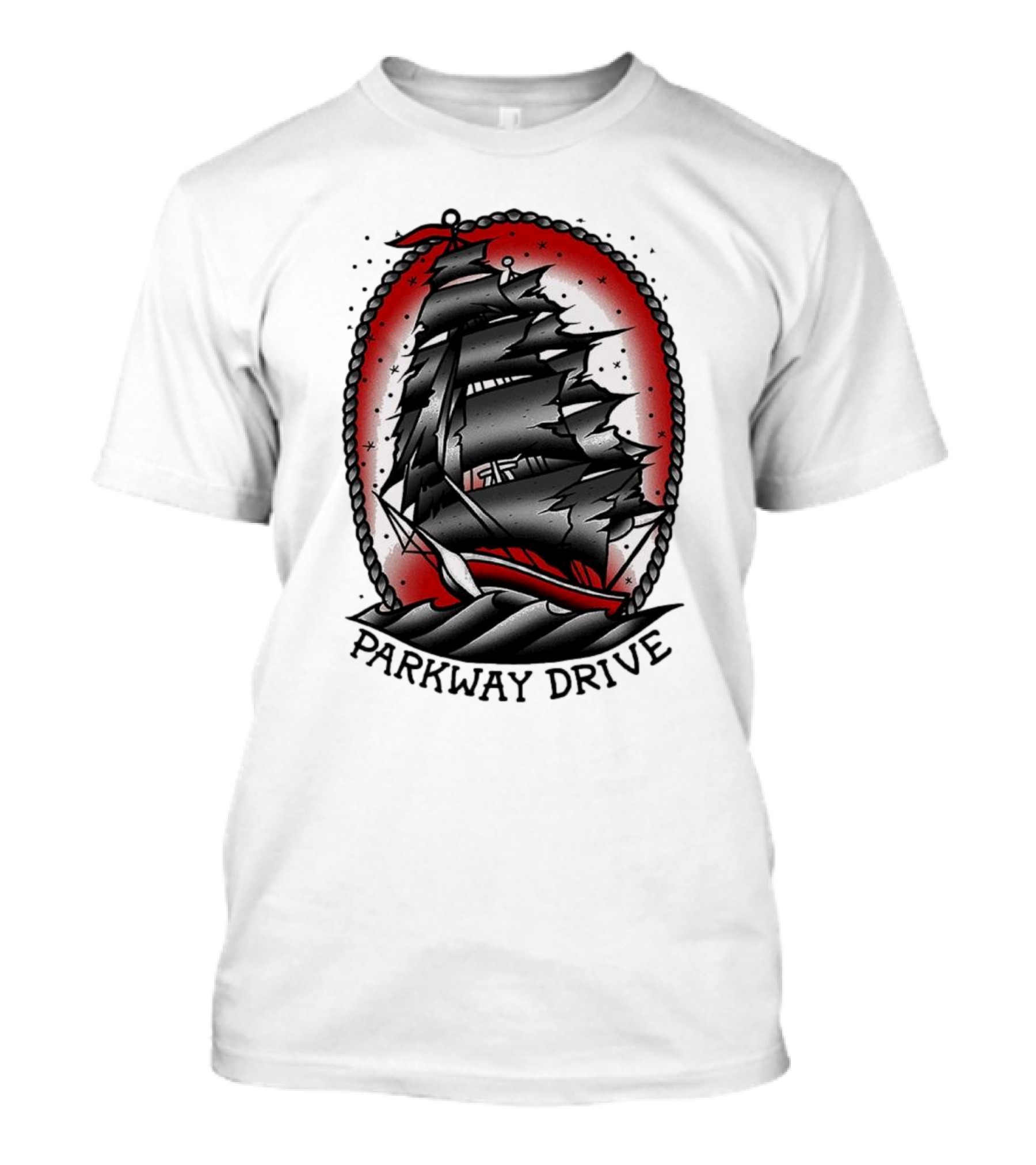 Parkway Drive Home Is For The Heartless Ship Ocean Tattoo Art Style T-Shirt