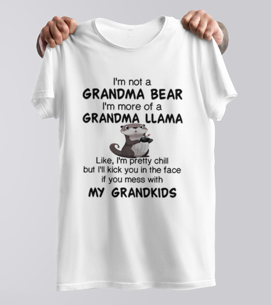 Otter I'm Not A Grandma Bear I'm More Of A Grandma Llama Fun Theme T-Shirt