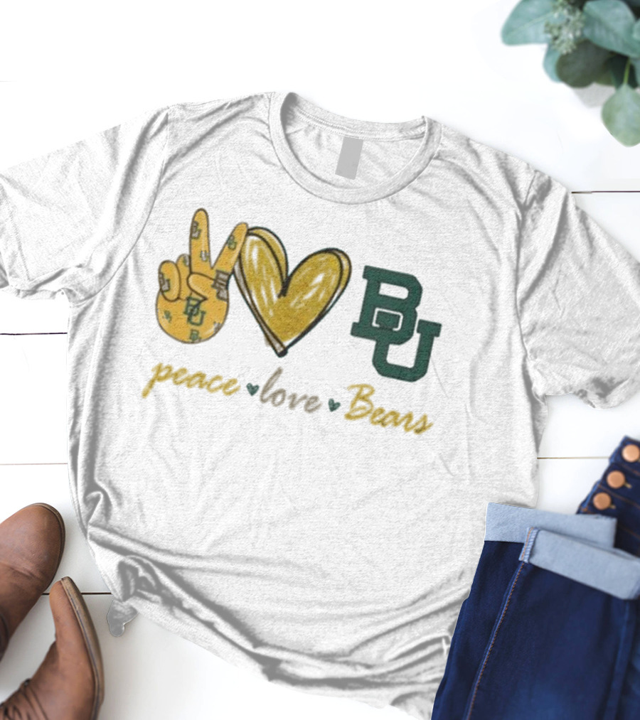 Peace Love BU Bears T-Shirt